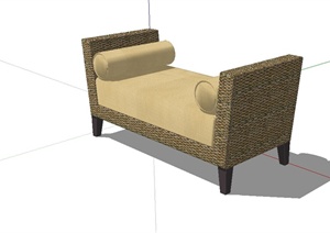 某现代风格简约沙发椅设计SU(草图大师)模型