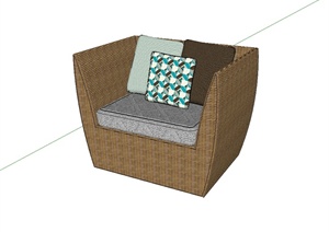 某现代风格独特详细沙发椅设计SU(草图大师)模型
