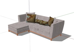 某现代风格室内住宅详细沙发设计SU(草图大师)模型