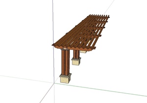 欧式风格木质独特廊架设计SU(草图大师)模型
