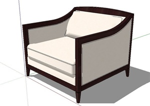 某现代单人沙发椅设计SU(草图大师)模型