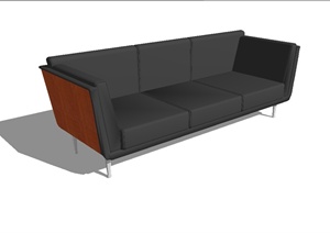 现代办公室沙发设计SU(草图大师)模型