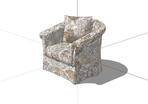 现代风格室内详细沙发椅设计SU(草图大师)模型