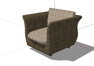 现代单体沙发椅设计SU(草图大师)模型