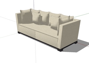 现代风格住宅空间室内详细沙发设计SU(草图大师)模型