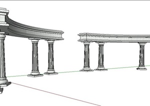 欧式罗马柱景观架设计SU(草图大师)模型