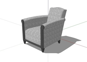 现代室内单人沙发椅设计SU(草图大师)模型