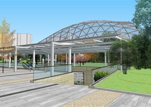 现代商业中心建筑景观设计SU(草图大师)模型