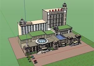 欧式风格医院建筑楼设计SU(草图大师)模型