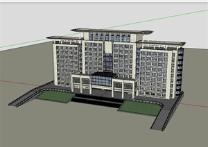 现代政府机关办公大楼设计SU(草图大师)模型
