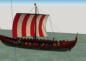一艘翘角帆船SU(草图大师)模型