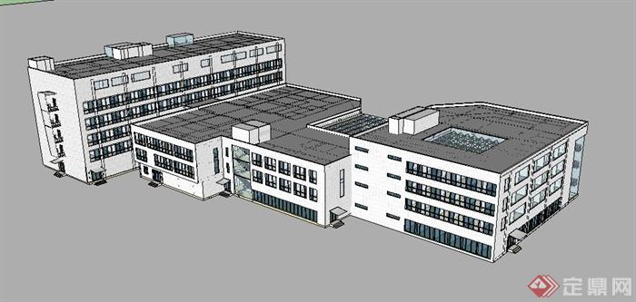 现代风格多层医院建筑Su单体模型(3)