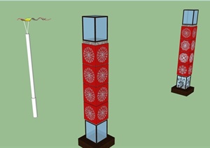现代风格风筝景观灯柱设计SU(草图大师)模型