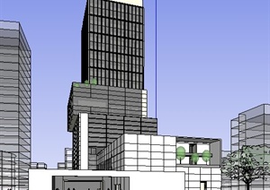 现代高层医院建筑设计SU(草图大师)模型