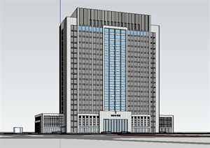现代综合研发楼办公建筑设计SU(草图大师)模型
