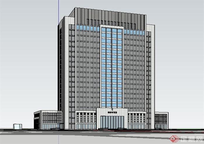 现代综合研发楼办公建筑设计su模型(1)