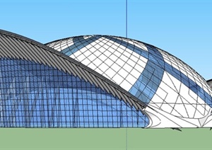 现代展览中心建筑设计SU(草图大师)模型