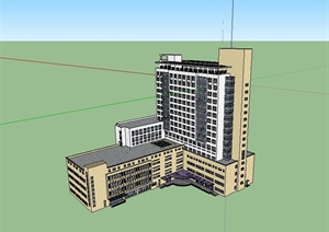 现代风格高层医院建筑大楼设计SU(草图大师)模型