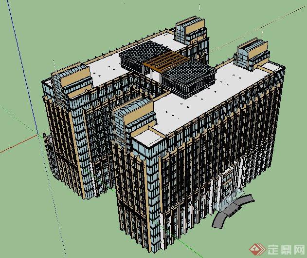 现代高层医院建筑设计su单体模型(2)