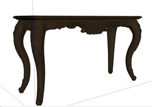 某欧式风格实木桌子设计SU(草图大师)模型