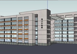 现代简约6层实验楼教学楼建筑设计SU(草图大师)模型