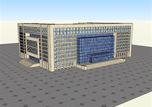 某现代风格详细行政中心建筑楼设计SU(草图大师)模型