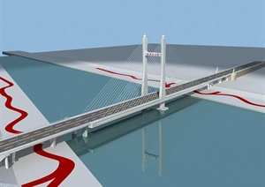 多种不同的大桥桥梁设计3d模型