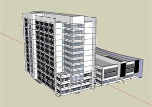现代风格详细医院建筑楼设计SU(草图大师)模型