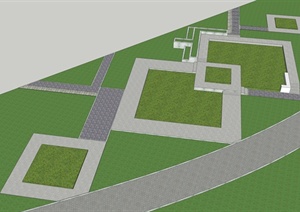 现代简约公园节点景观设计SU(草图大师)模型