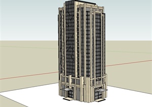新古典风格高层办公大楼设计SU(草图大师)模型