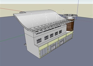 某现代风格大学校门建筑设计SU(草图大师)模型