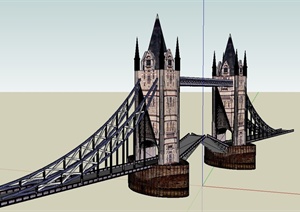 法国交通大桥设计SU(草图大师)模型