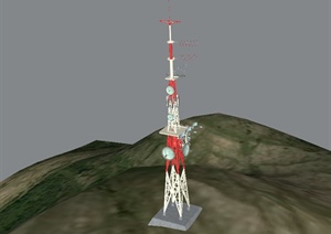 信号塔设计SU(草图大师)模型