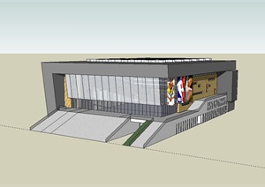 现代风格运动体育馆建筑设计SU(草图大师)模型
