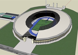 现代风格足球体育场馆设计SU(草图大师)模型