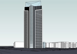 现代高层办公大楼设计SU(草图大师)模型
