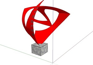 现代风格产业园雕塑设计SU(草图大师)模型