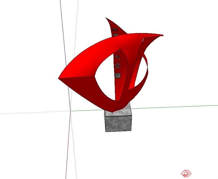现代风格产业园雕塑设计su模型(3)