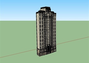 新古典风格小区高层住宅建筑设计SU(草图大师)模型