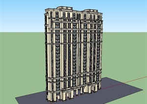 新古典住宅小区高层建筑设计SU(草图大师)模型