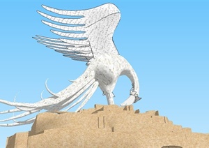 园林景观鸟类雕塑SU(草图大师)模型