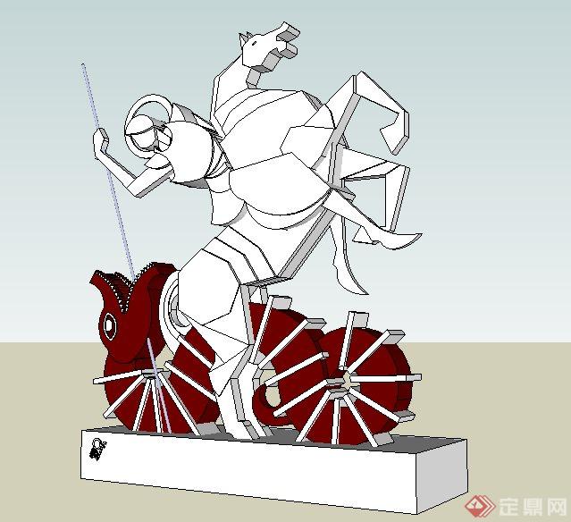 骑士与马匹雕塑Su模型(2)