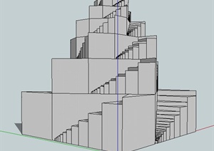 螺旋楼梯小品SU(草图大师)模型