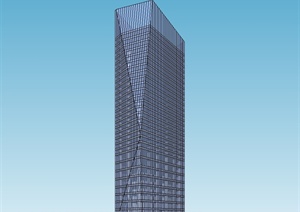 某现代风格高层办公大楼设计SU(草图大师)模型