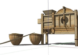 风车传统农具SU(草图大师)模型