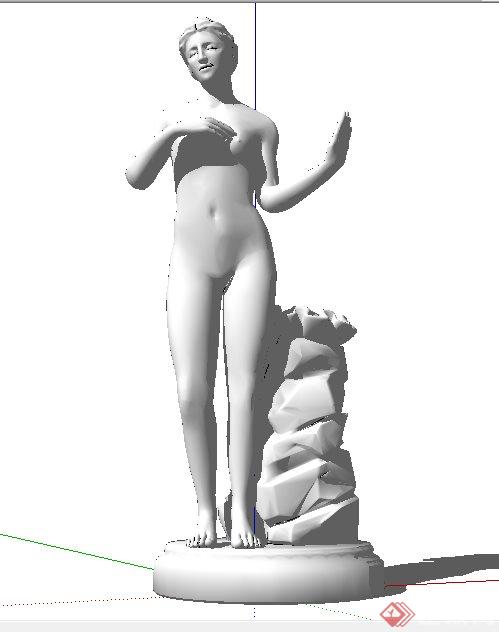 某园林景观人物雕塑su设计模型(1)