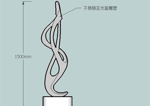 简约抽象小雕塑SU(草图大师)模型