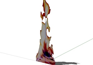 现代2D火焰小品设计SU(草图大师)模型