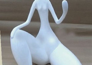 某抽象人物雕塑小品SU(草图大师)单体模型
