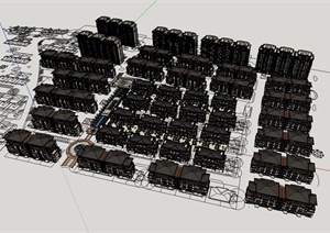 新古典洋房建筑楼及别墅整体设计SU(草图大师)模型